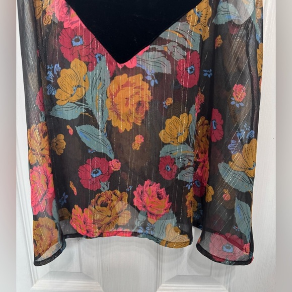 Free People Over It All Lurex floral velvet Cami Women’s Size XS - Picture 5 of 12